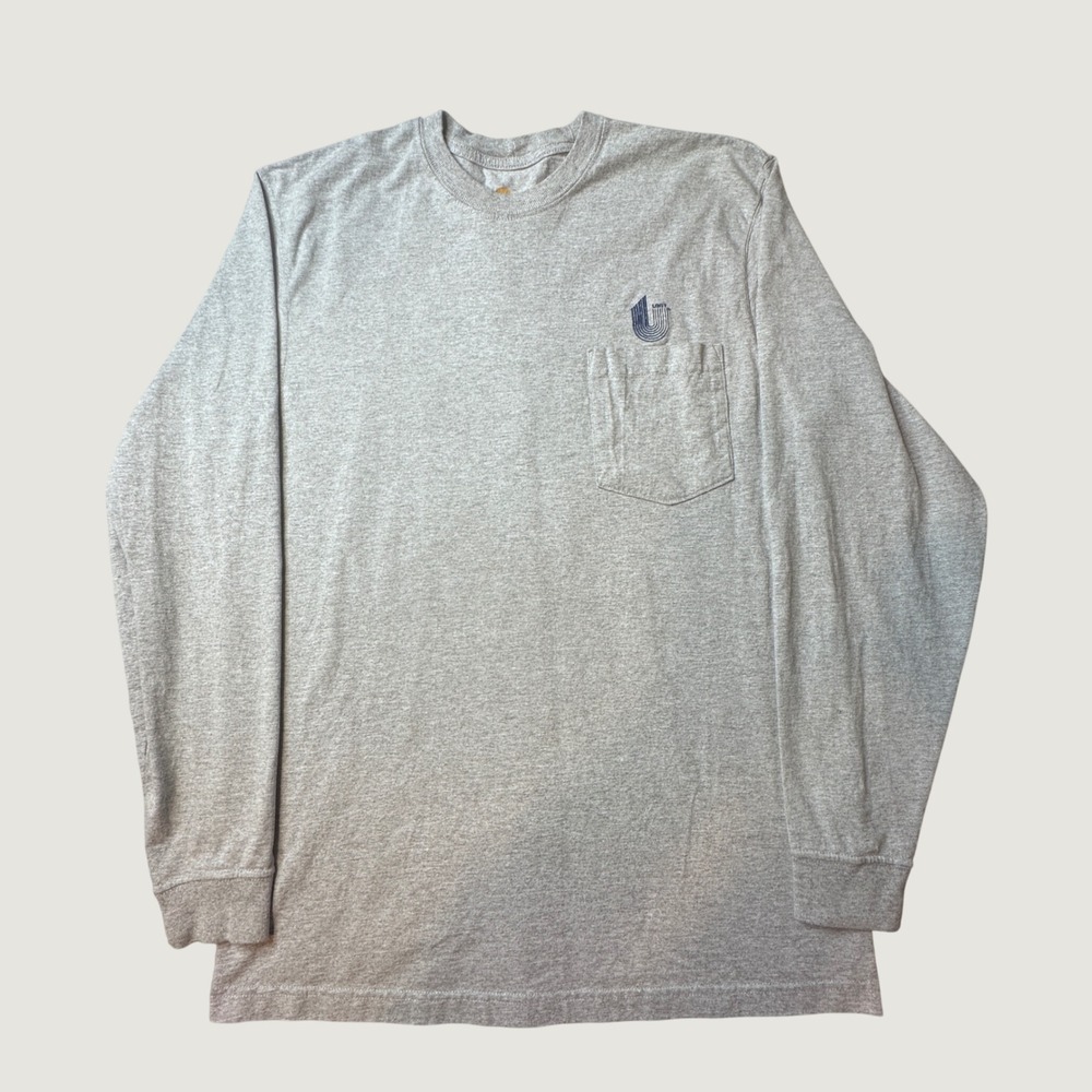 Carhartt T-Shirt Mens M K126 Original Fit Gray Long Sleeve Pocket Tee Workwear